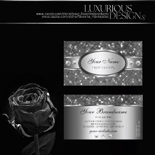 Klassischer Silver Glitzer Sparkle Diamonds dekora Visitenkarte