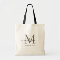 Klassischer Silver Gray Black Monogram Script Name