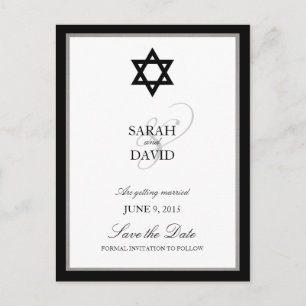 Klassischer Star der jüdischen Hochzeit von David  Ankündigungspostkarte