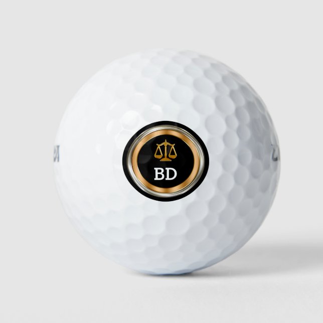 Klassischer Stil des Anwaltsthemas Monogram Golfball (Vorderseite)