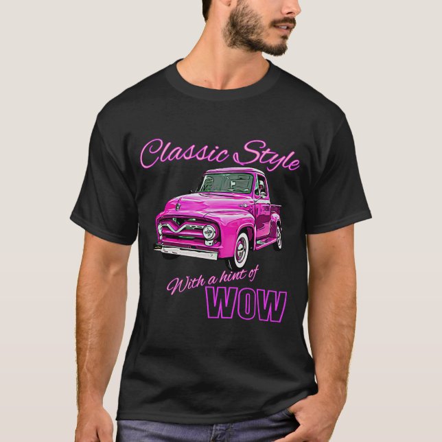 Klassischer Stil mit einer Touch von WOW pink Lief T-Shirt (Vorderseite)