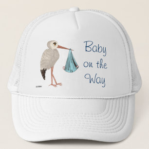 Klassischer Storch (blau) (Babyparty) Truckerkappe