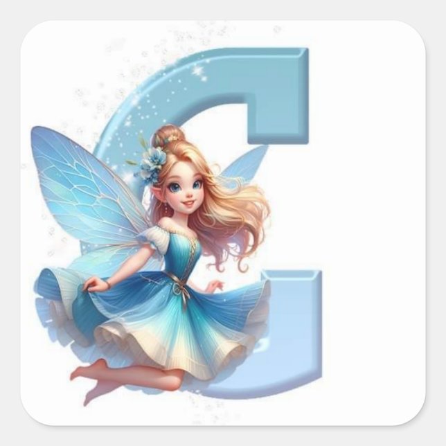 Klassischer Symbol-Aufkleber "C" - Zeitlos hinzufü Quadratischer Aufkleber (Vorderseite)