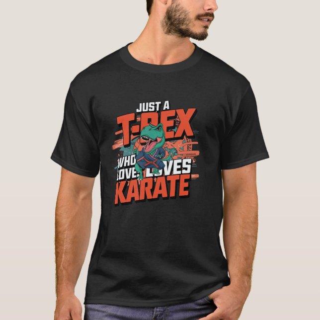 Klassischer T-Rex, der Karate liebt T-Shirt (Vorderseite)