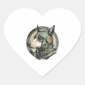 Klassischer T - Shirt der kosmischen Kanine Herz-Aufkleber