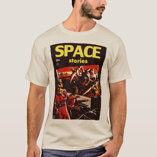 Klassischer T - Shirt der Raumgeschichten der 60er (Vorderseite)