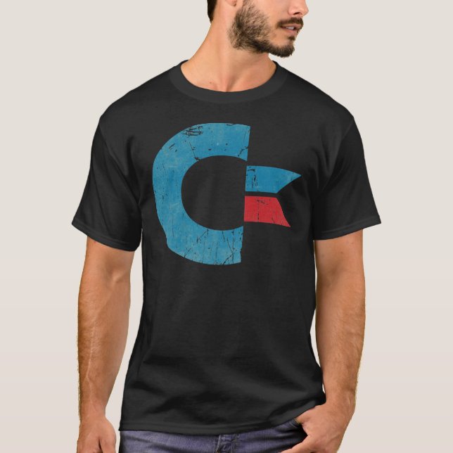 Klassischer T - Shirt des Commodore Retro-Logos (Vorderseite)