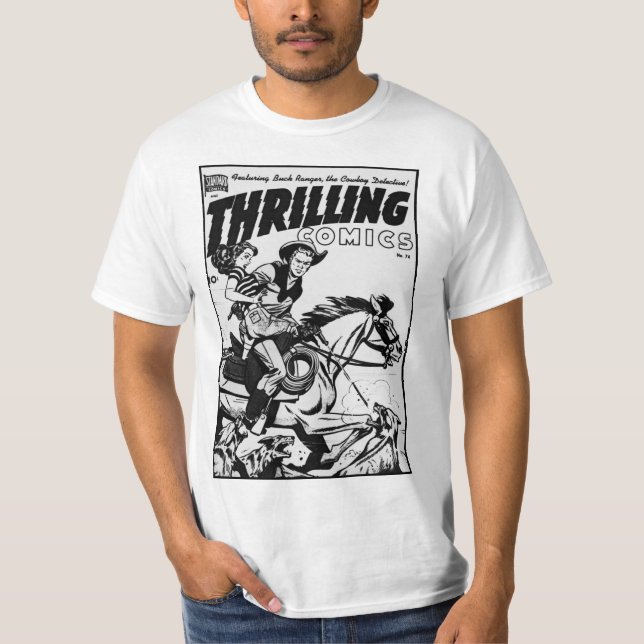 Klassischer T - Shirt für Thrilling Comic der 50er (Vorderseite)