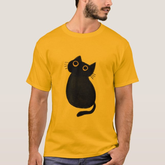 Klassischer T - Shirt, KatzenCartoon T-Shirt (Vorderseite)