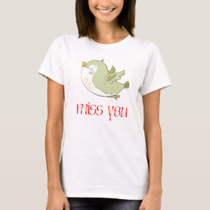 Klassischer T - Shirt mit niedlichem Vogeldesign