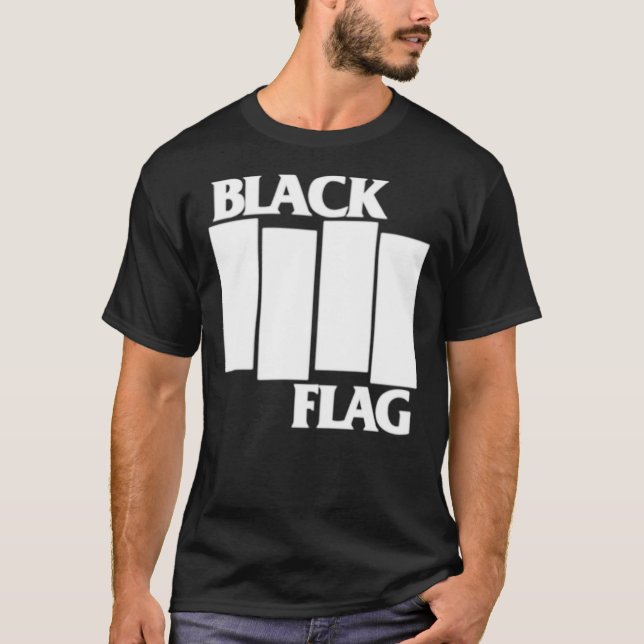 Klassischer T - Shirt mit schwarzer Flagge (Vorderseite)