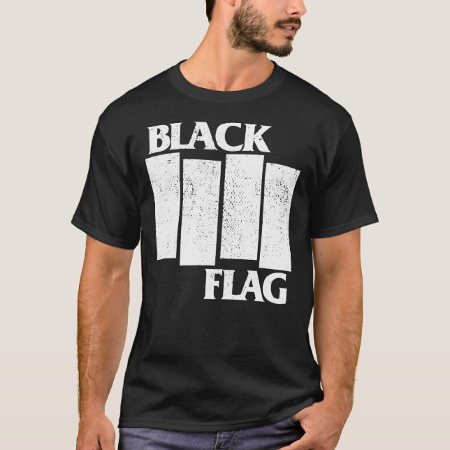 Klassischer T - Shirt mit schwarzer Flagge (Vorderseite)
