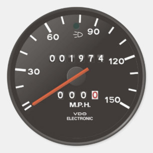 Klassischer Tachometer 911 (alter luftgekühlter Wa Runder Aufkleber