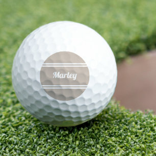 Klassischer Tan Monogramm Name Golfer Golfball