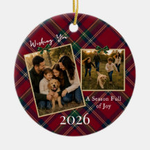 Klassischer Tartan-Karo-Weihnachtsschmuck mit 2 Fo