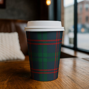 Klassischer Tartan-Marine-Karo Preppy-Stil Pappbecher