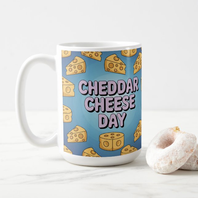 Klassischer Tasse zum Cheddar-Käsetag (Mit Donut)