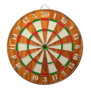 Klassischer Teak Veneer Print für ein Spiel von Da Dartscheibe
