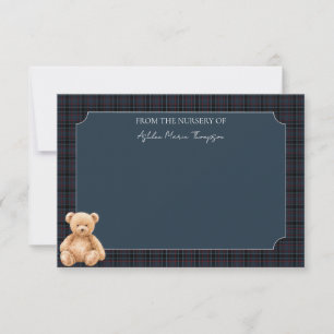 Klassischer Teddybär Baby Shower Dankeschön im Pre Mitteilungskarte