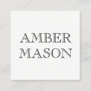 Klassischer Text Einfach Minimalistisch Quadratische Visitenkarte