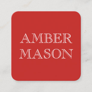 Klassischer Text Einfache Minimalistische rote Far Quadratische Visitenkarte