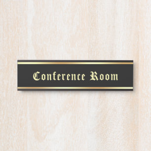Klassischer Textkonferenzraum Vintag Türschild