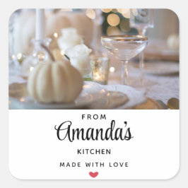 Klassischer Tisch mit Extravagantem Platz Küche Quadratischer Aufkleber