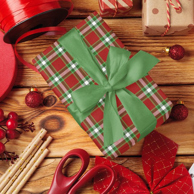 Klassischer traditioneller dunkelgrüner Gingham Geschenkpapier (Von Creator hochgeladen)