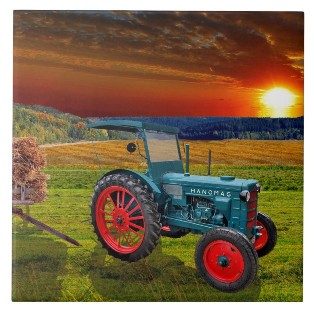 Klassischer Trecker Hanomag R22 Fliese (Vorderseite)