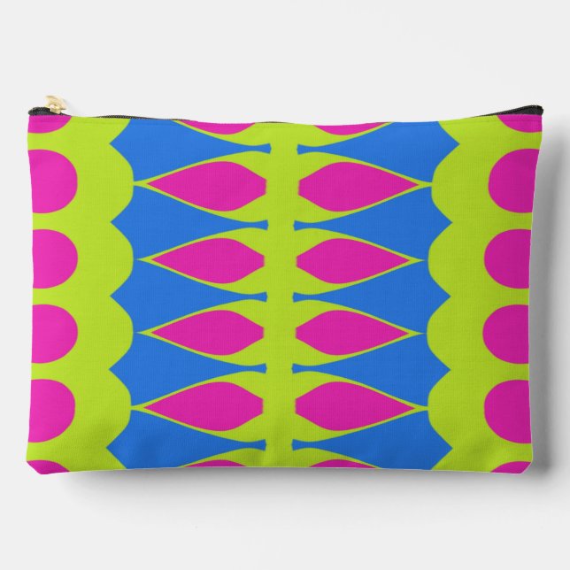 Klassischer, trendiger Schminkbeutel in Multicolor Zubehörtasche (Vorderseite)