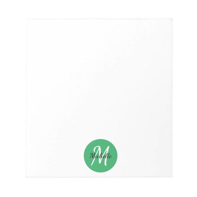 Klassischer Trendy Notepad mit einfacher Monogram- Notizblock (Vorderseite)