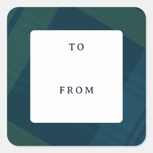 Klassischer Urlaub kariert bis von Weihnachtsgesch Quadratischer Aufkleber (Vorderseite)