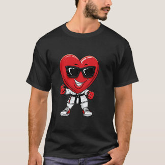 Klassischer Valentinstag Schwarz Karate Taekwondo T-Shirt