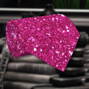 Klassischer Valentinstag-Trend in Rosa Glitter-Opt Krawatte