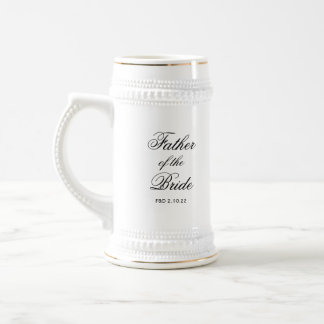 Klassischer Vater der Braut Stein Bierglas