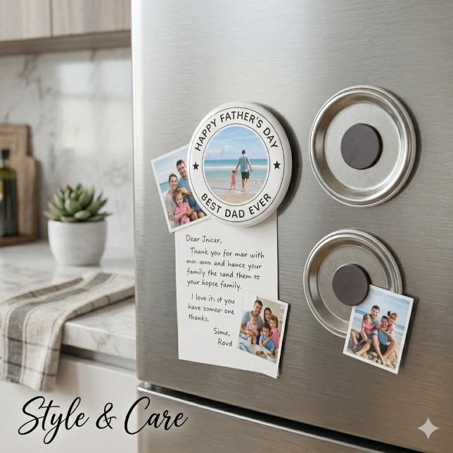 Klassischer Vatertag im stilvollen Weiß Magnet (Classic Style Fathers Day White Stylish Magnet)