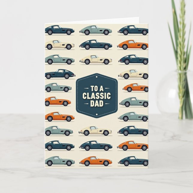 Klassischer Vatertagskarte für Autofans Karte (Vorderseite)