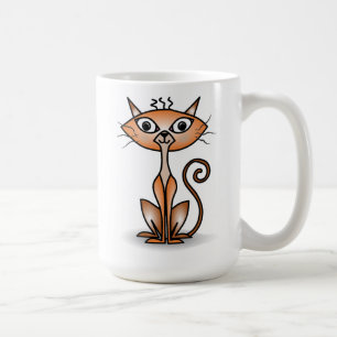 Klassischer Verrückte-Orange-Katze-Becher Kaffeetasse