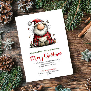 Klassischer verrückter Weihnachtsgruß von Santa Feiertagskarte
