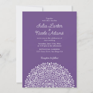 Klassischer verzierter Art Deco Stil Mandala Hochz Einladung
