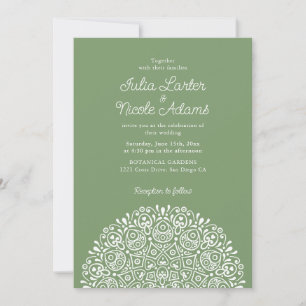 Klassischer verzierter Art Deco Stil Mandala Hochz Einladung