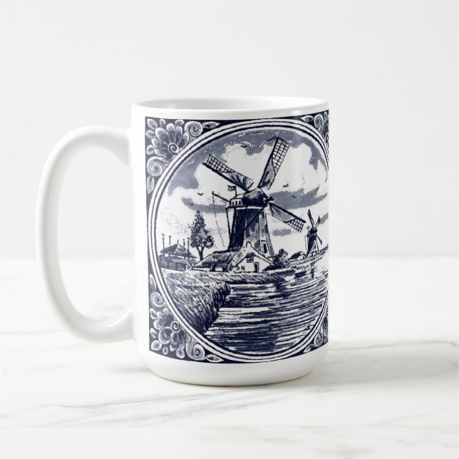 Klassischer Vintag Chic holländischer Windmill Del Kaffeetasse (Links)