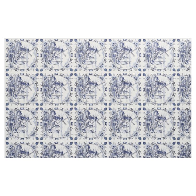 Klassischer Vintag Chic holländischer Windmill Del Stoff (Fat Quarter (45,7 x 55,9 cm))