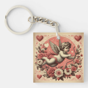 Klassischer/Vintag/Retro-Kupid Valentinstag Schlüsselanhänger