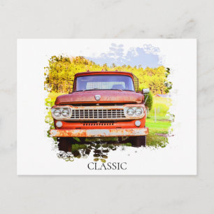 *~* Klassischer Vintage Antik Rostiger LKW Postkarte