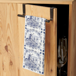 Klassischer Vintage-Chic Niederländische Windmühle Geschirrtuch
