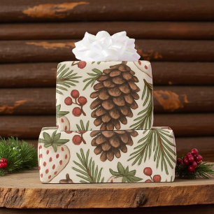 Klassischer Vintage-Feiertags-Launenhaftigkeit Tan Geschenkpapier