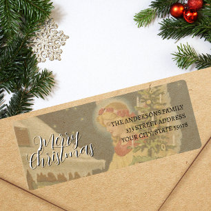 Klassischer Vintage-Frohe-Weihnachten-Engel