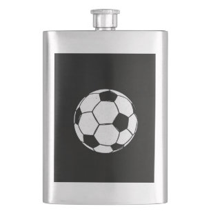 Klassischer Vintage-Fußball abgenutzt Sport-Illust Flachmann