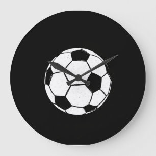 Klassischer Vintage-Fußball mit abgenutzter Sporti Große Wanduhr